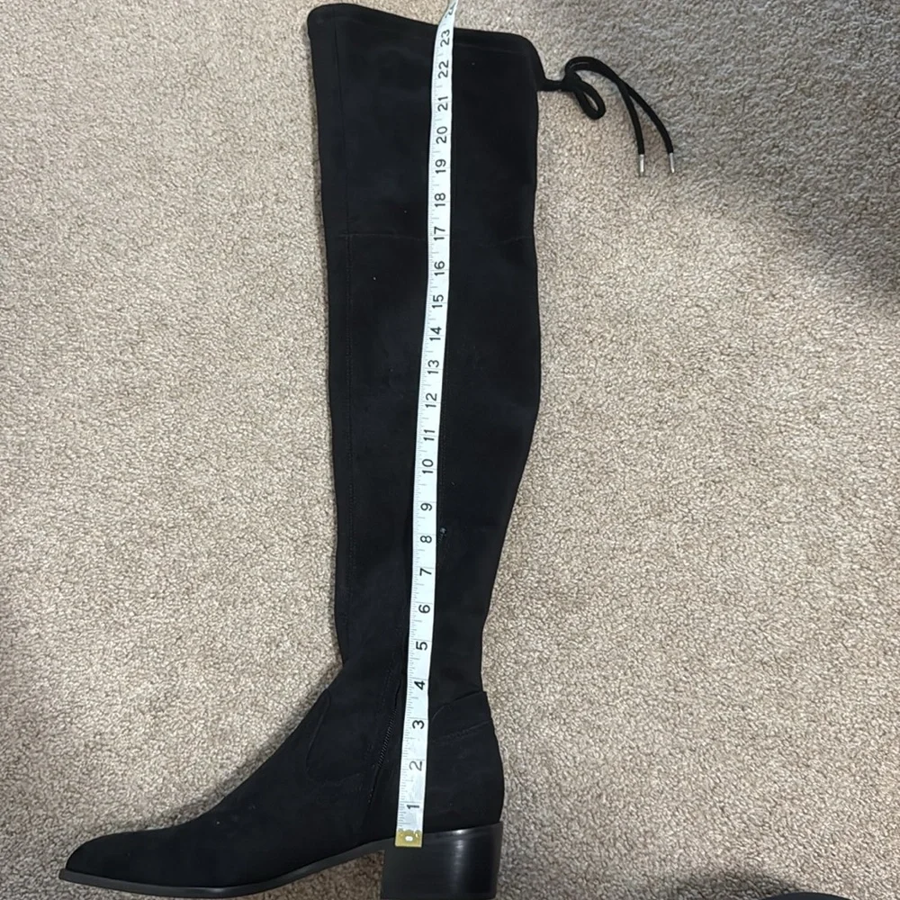 BNIB Dolce Vita Alsie Over-the-Knee Flat Boot in Black Stella Suede